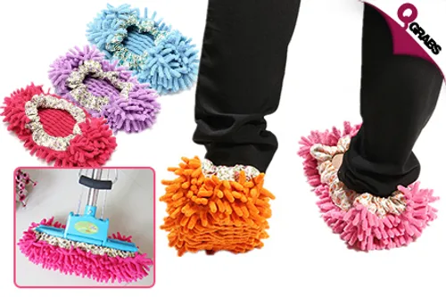 From QR29, Clean Easier with Dust Mop Slippers - Choose from 5 Bright Colors! (Up to QR140 Value)